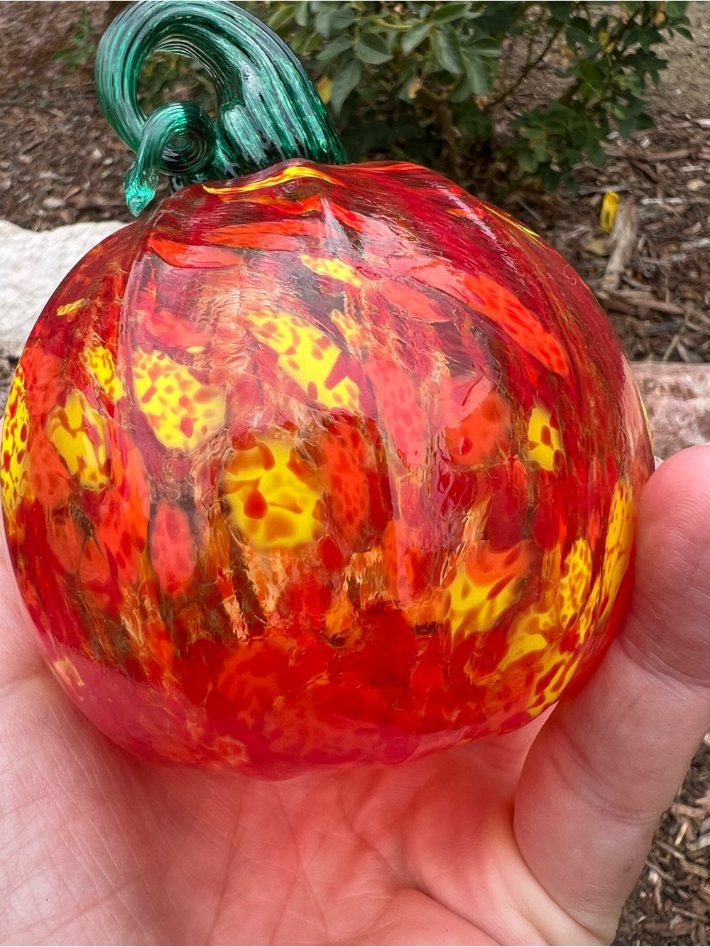 Handblown Glass Pumpkin From woodland Colorado Autumn Halloween Thanksgiving - Picture 6 of 11